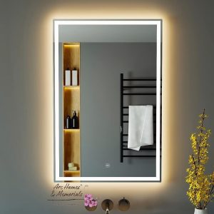 Modern Wall Mounted Rectangular Backlit Led Mirror with Touch Sensor | Bathroom Mirror with Led Lights (Triple Ligh)