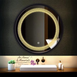 ARC homes Modern Round Design Led Mirror with Touch Sensor | Bathroom Mirror with Led Lights | Long Mirror for Bedroom Living Room Washbasin Lighting Mirror for Wall