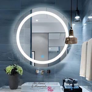 Round Wall Mounting Mirror With LED Light | Bathroom Washbasin Mirror, Vanity Mirror, Smart Mirror | LED Mirror Triple Light