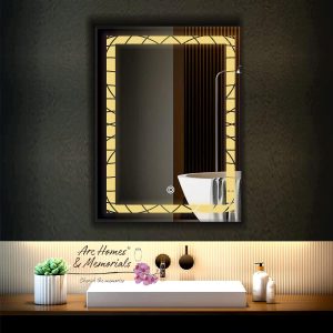 Rectangular Wall Mounted Backlit Led Mirror with Touch Sensor (Double Light)