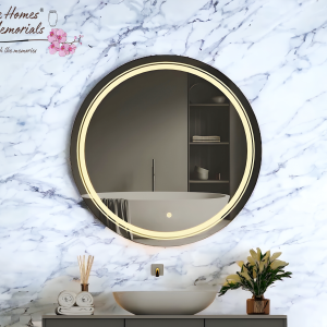 ARC homes Round Wall Mounting Mirror with Led Light |Bathroom Washbasin Mirror, Vanity Mirror, Smart Mirror | LED Mirror 3 Tone (Triple Light)