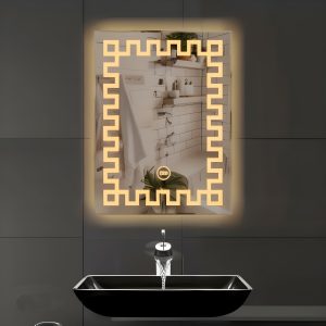 Rectangular Wall Mounted Stylish Led Mirror with Touch Sensor (Triple Light)