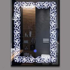 Rectangular Wall Mounted Stylish Led Mirror with Touch Sensor (Double Light)