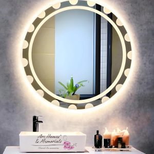 Round Wall Mounting Mirror with Led Light (Triple Light)