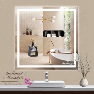 ARC homes Modern Rectangular Wall Led Mirror with Touch Sensor | Bathroom Mirror with Led Lights | Long Mirror for Bedroom Living Room Washbasin Lighting Mirror for Wall (Triple Light)