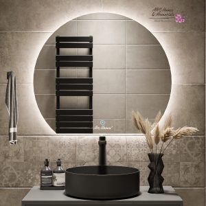 ARC homes Modern Glass Semi Round Decorative Design LED Mirror with Touch Sensor | Bathroom Mirror with LED Lights | Wall Mirror for Home Mirror Bedroom Washbasin (Triple Light)