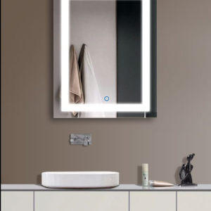 Premium Wall Mounted Rectangular Backlit Digital Led Mirror with Touch Sensor | Bathroom Mirror with Led Lights  (Triple Light)