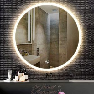 ARC homes Wall Mounted Round Led Mirror for Bathroom Wall | Washbasin Mirror with Touch Sensor 3 Color Light Mode