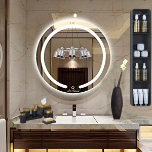 ARC homes Wall Mounted Round Led Mirror for Bathroom Wall )| Washbasin Mirror with Touch Sensor 3 Color Light Mode